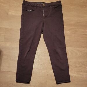 American Eagle Outfitters Women's Dark Brown Cropped Jeans